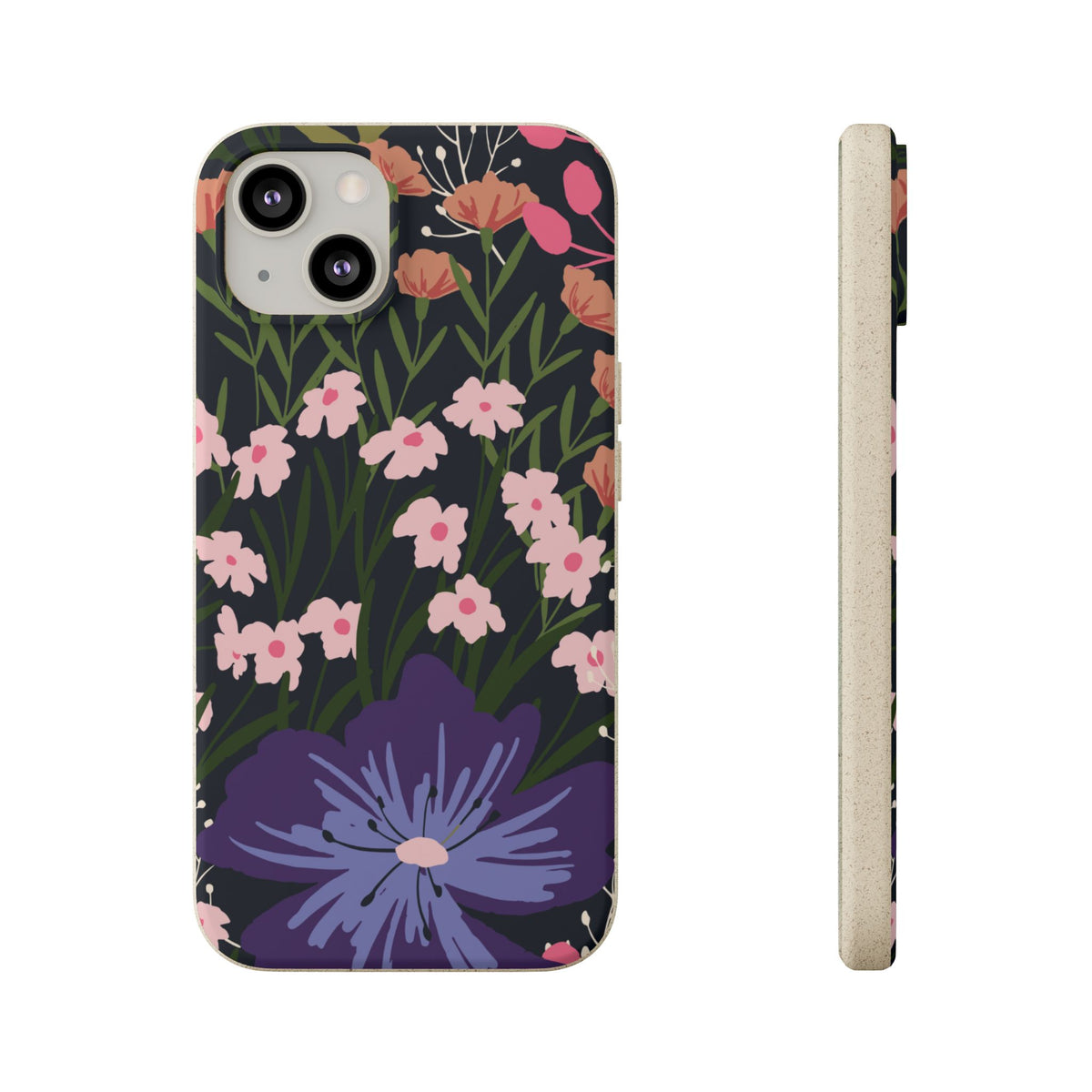 Floral Biodegradable Phone Case — Purple Wildflower Eco Phone Cover