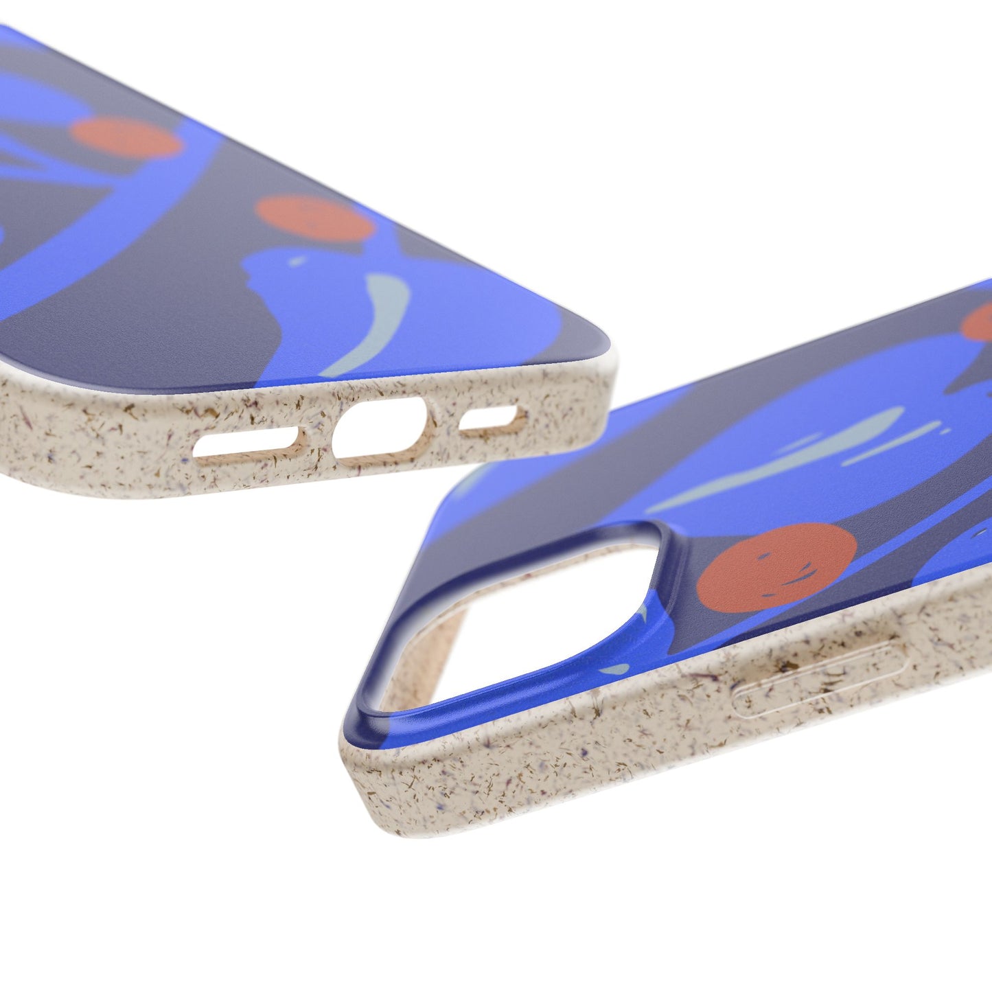 Biodegradable Phone Case — Bold Blue Abstract Floral Berry Design