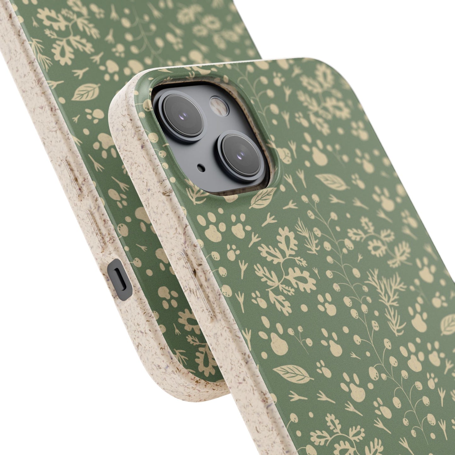 Biodegradable Floral Phone Case — Eco-Friendly Pleasant Green Wildflower Protection