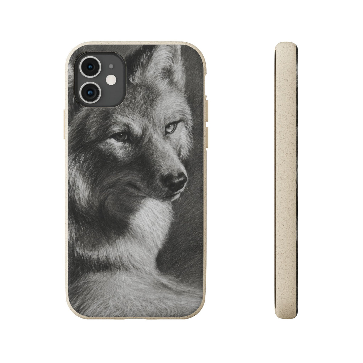 Wolf Portrait Biodegradable Phone Case — Eco-Friendly iPhone Cover
